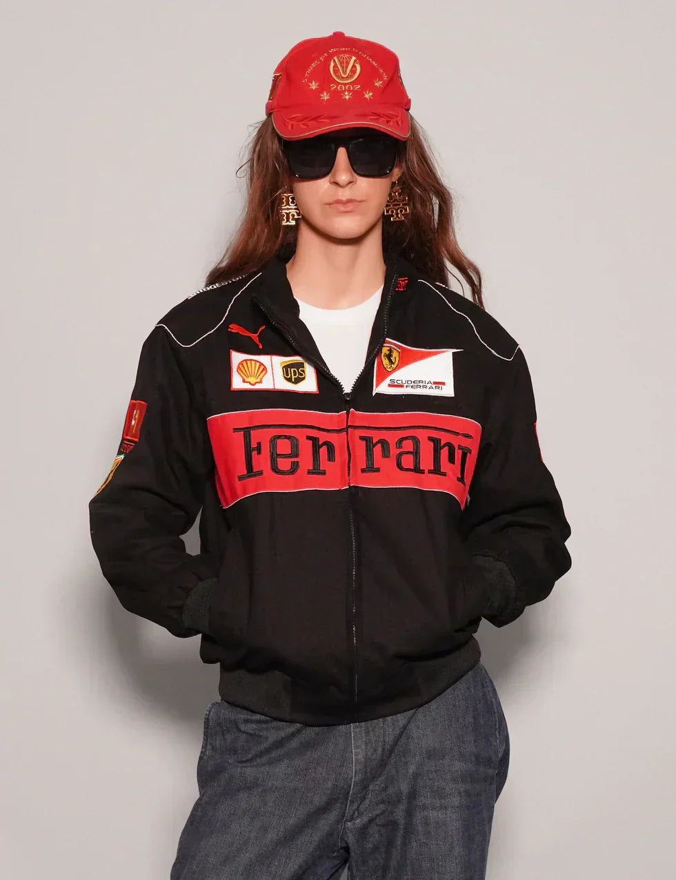 Trendhipe Black Grand Prix Racing Jacket – Ferrari-Inspired Design