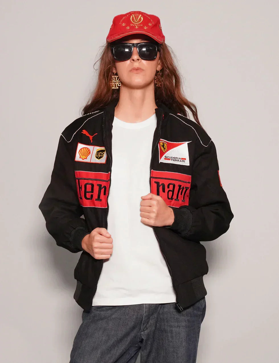 Trendhipe Black Grand Prix Racing Jacket – Ferrari-Inspired Design