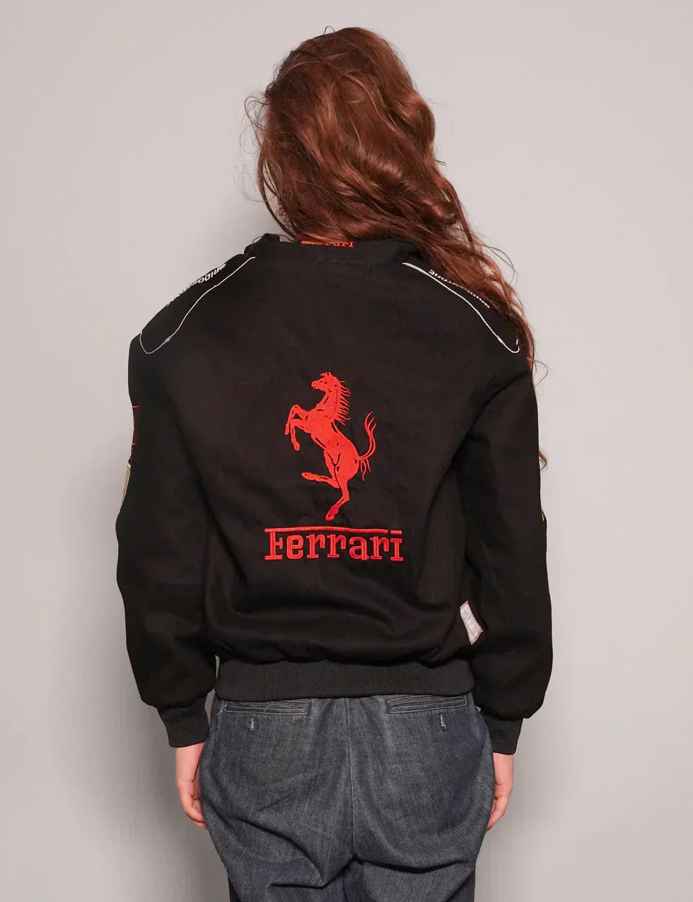Trendhipe Black Grand Prix Racing Jacket – Ferrari-Inspired Design