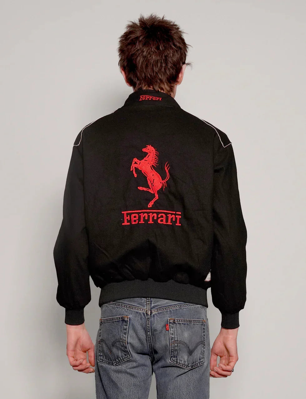 Trendhipe Trendhipe Black Ferrari Racing Jacket – Luxury Motorsport-Inspired Streetwear