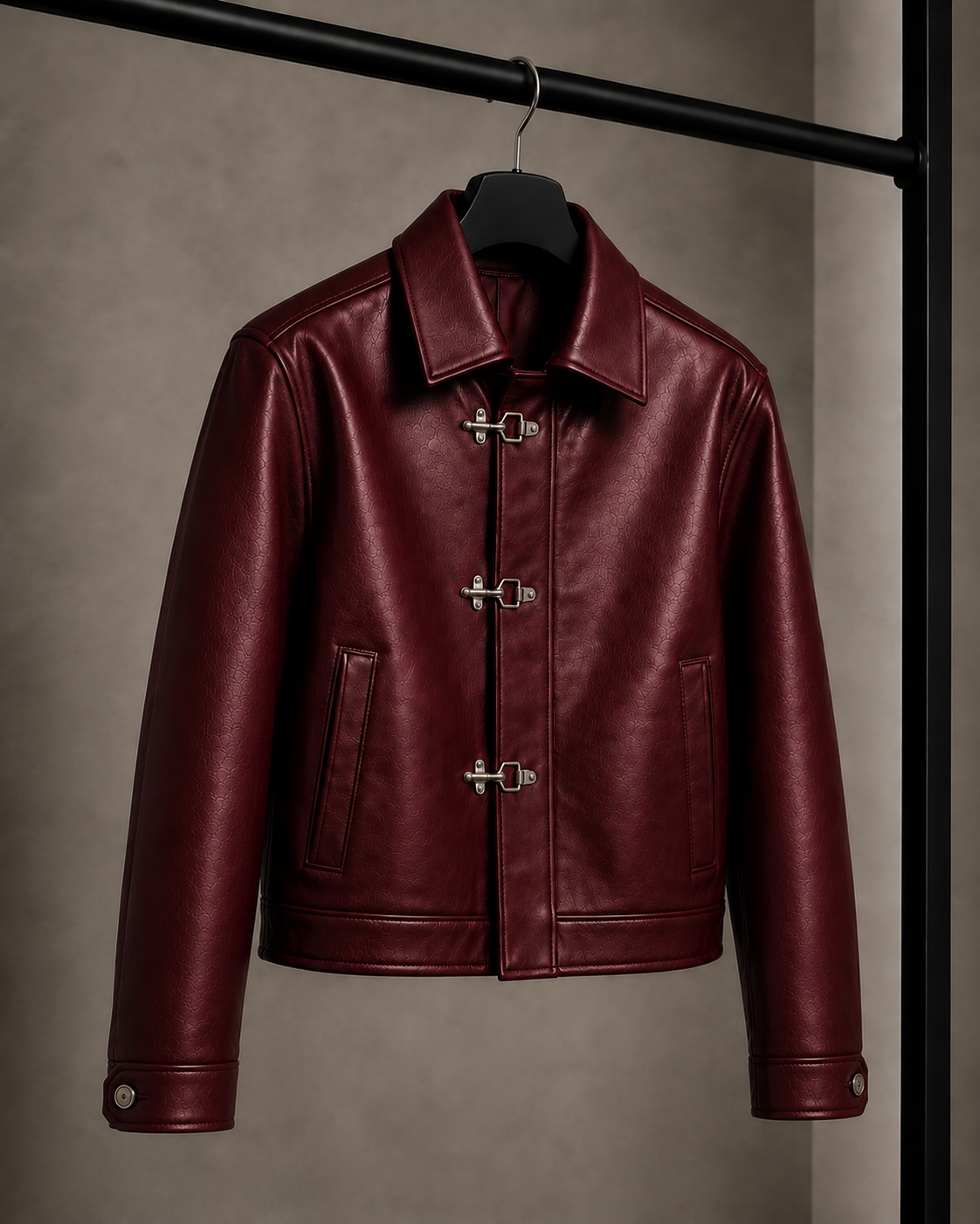 Maroon Claps - Leather Jacket