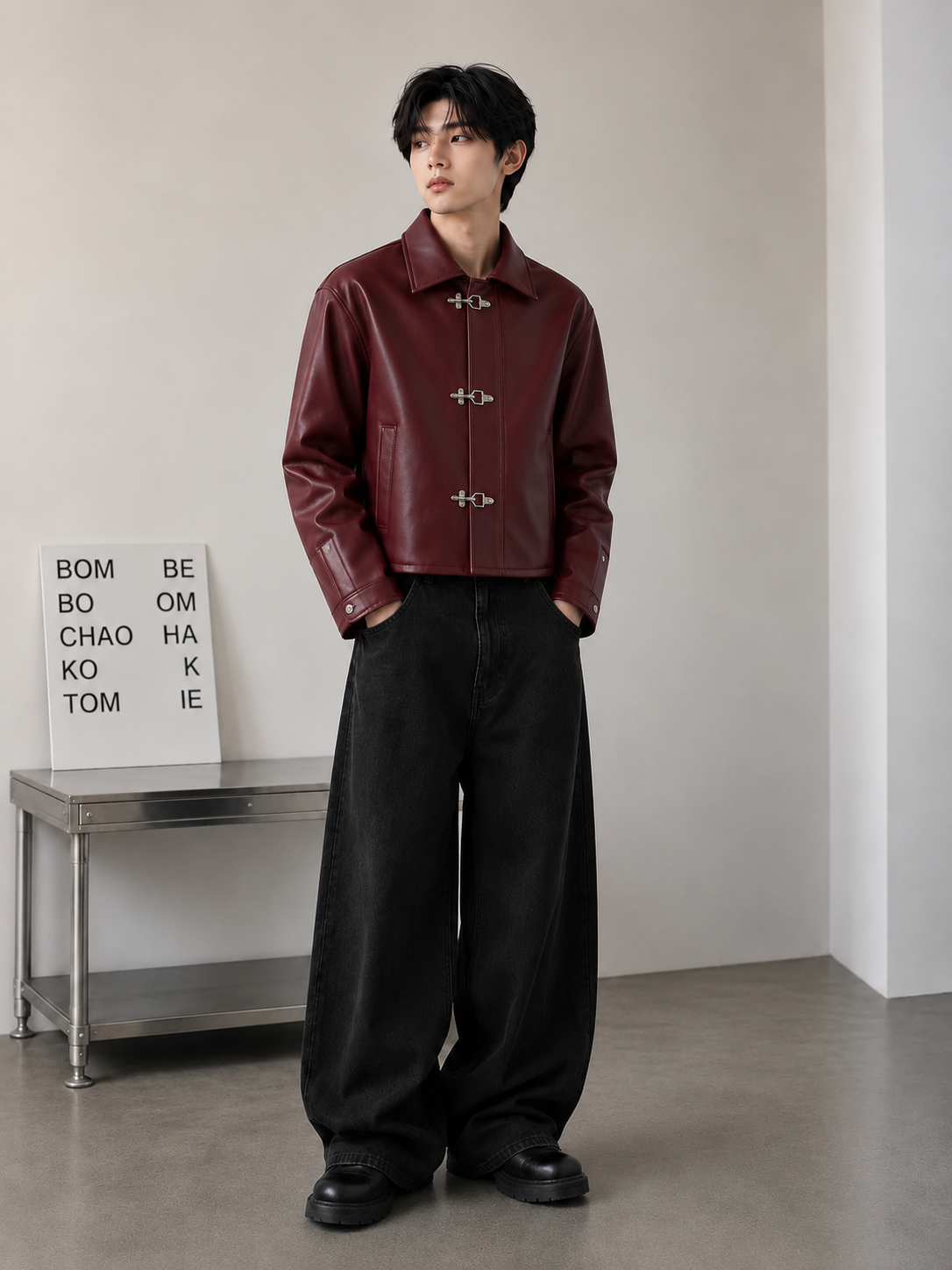 Maroon Claps - Leather Jacket