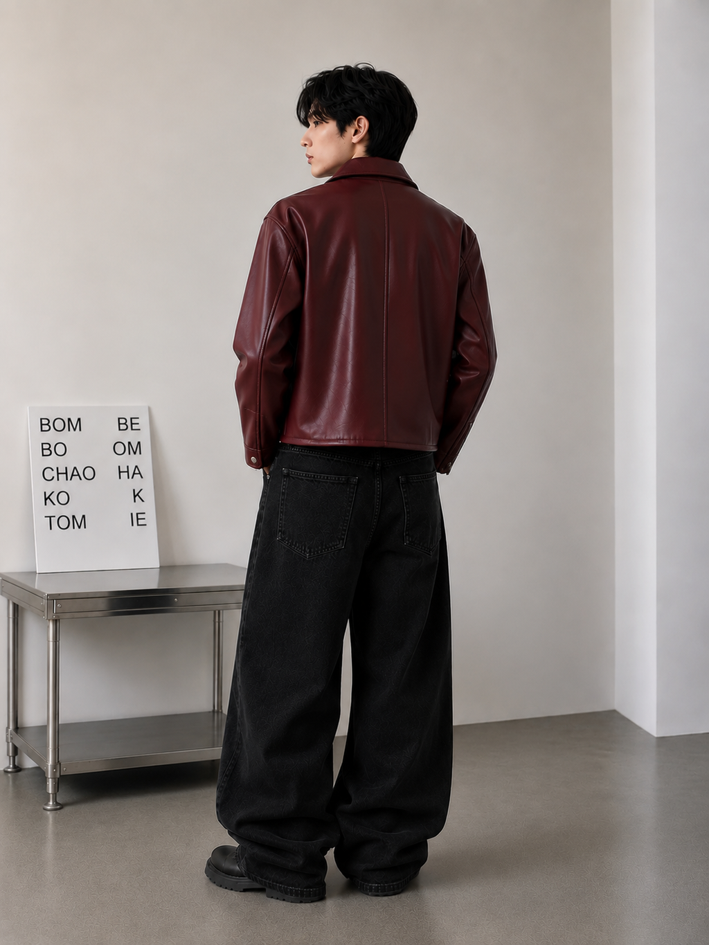 Maroon Claps - Leather Jacket