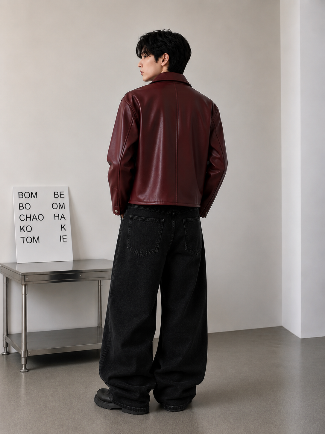 Maroon Claps - Leather Jacket
