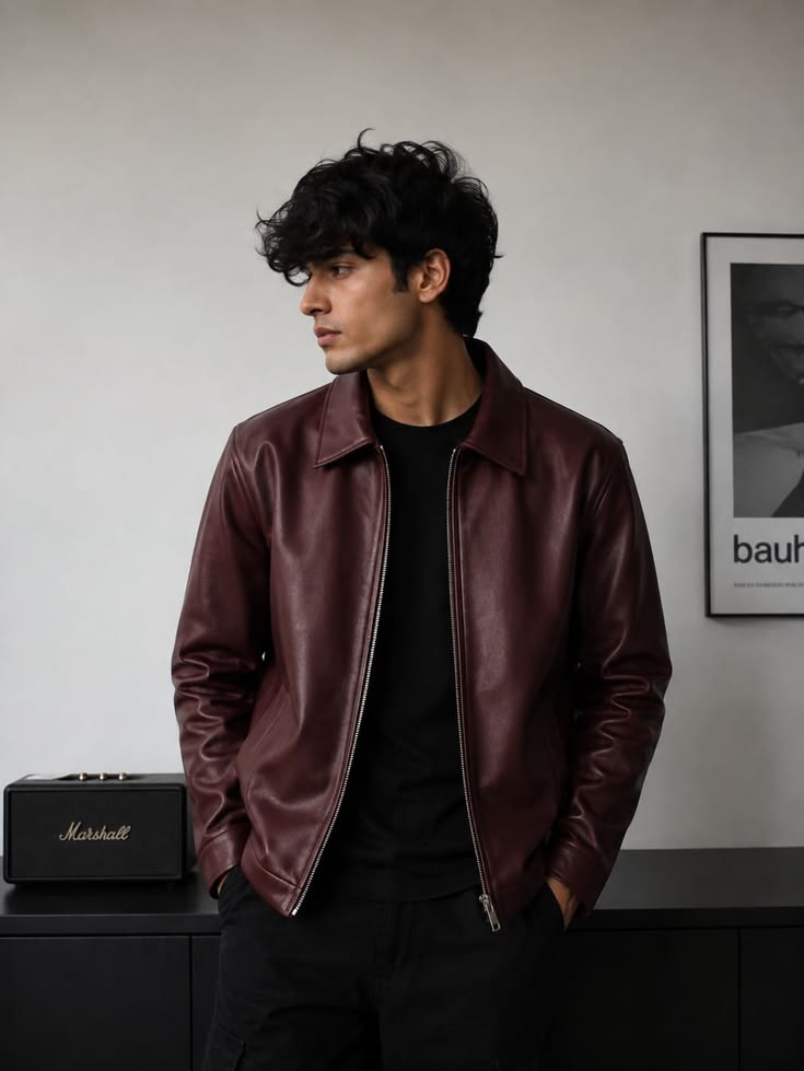Premium Maroon Leather Jacket