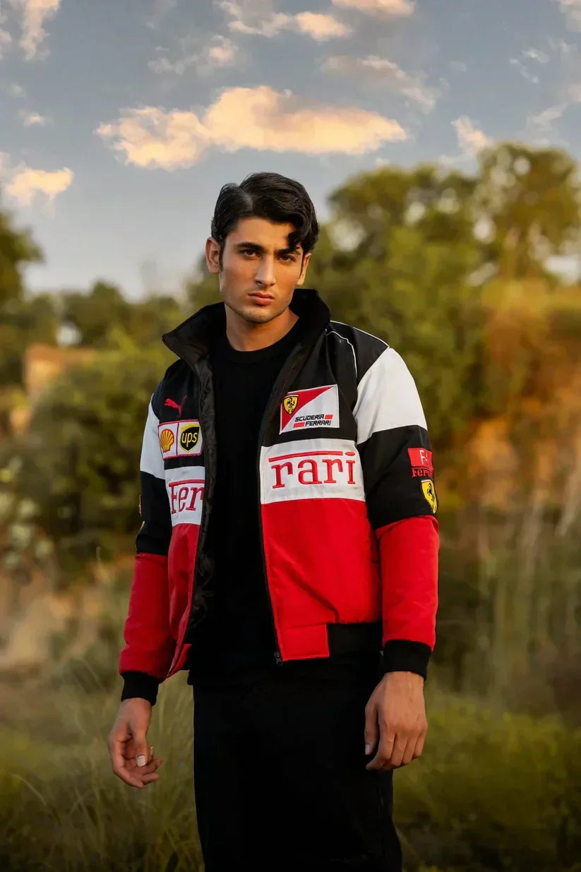Trendhipe Tri-Color Ferrari Racing Jacket – Premium Motorsport Streetwear
