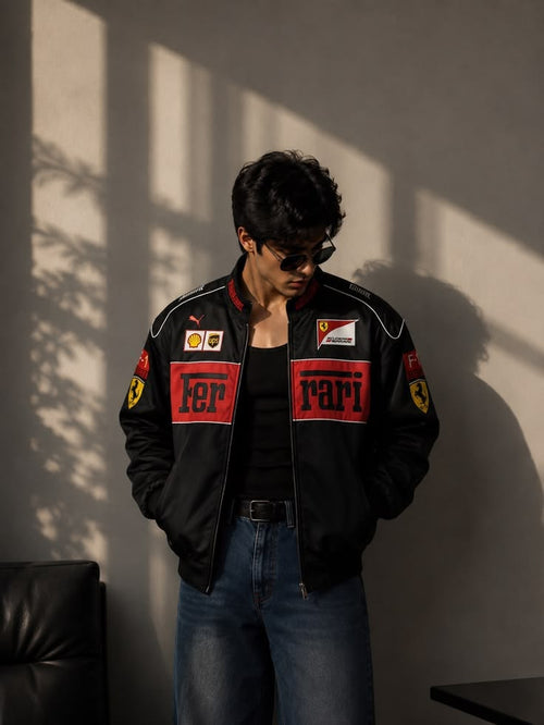 Black Ferrari Jacket–Inspired Streetwear