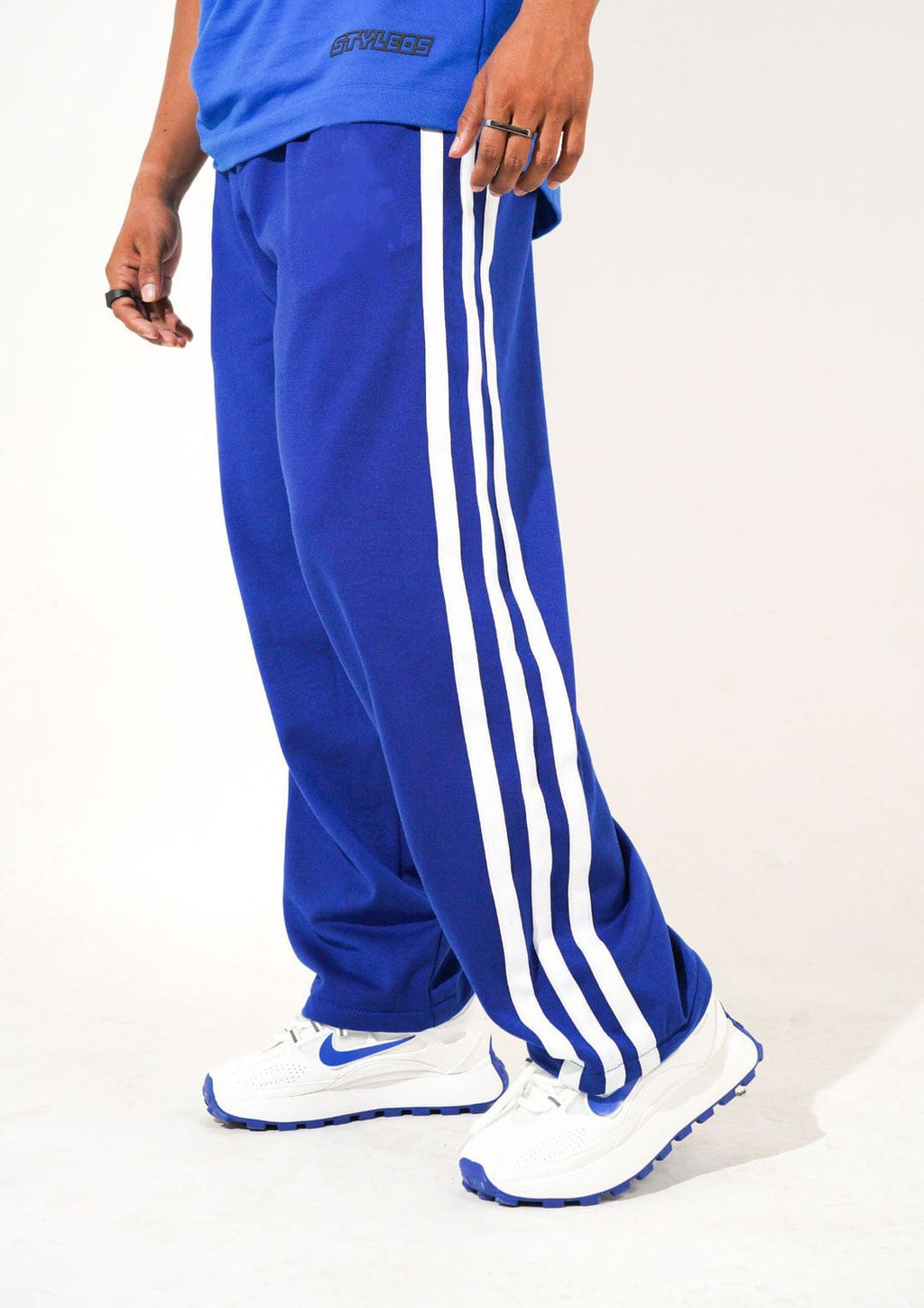 Trendhipe Men’s Royal Blue Track Pants – Athletic Streetwear Comfort Fit