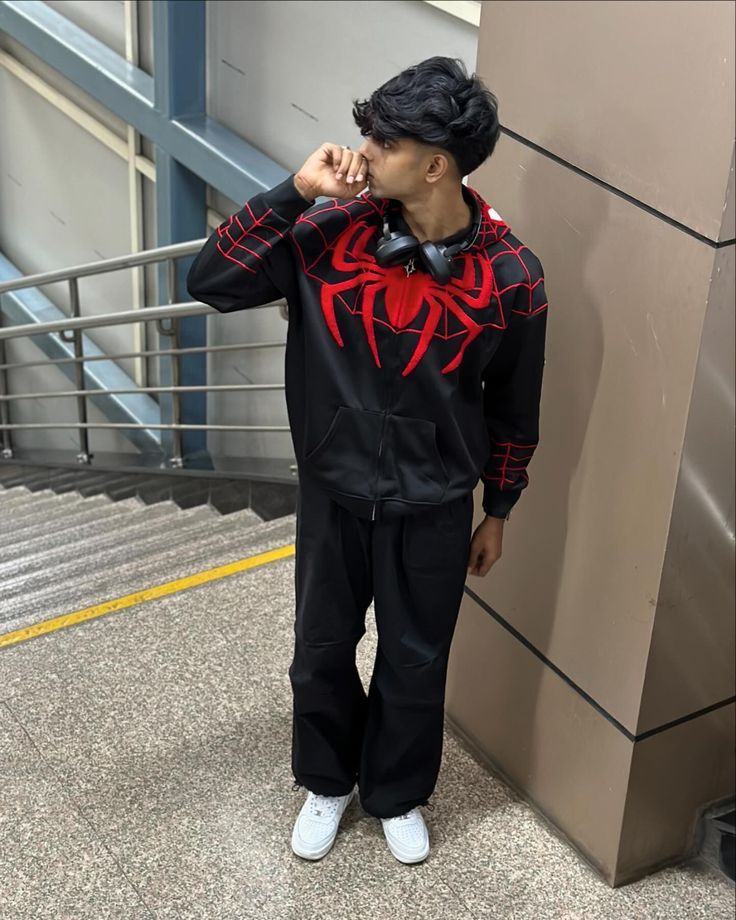 Premium  Black Spider-Man Hoodie –Cotton Blend