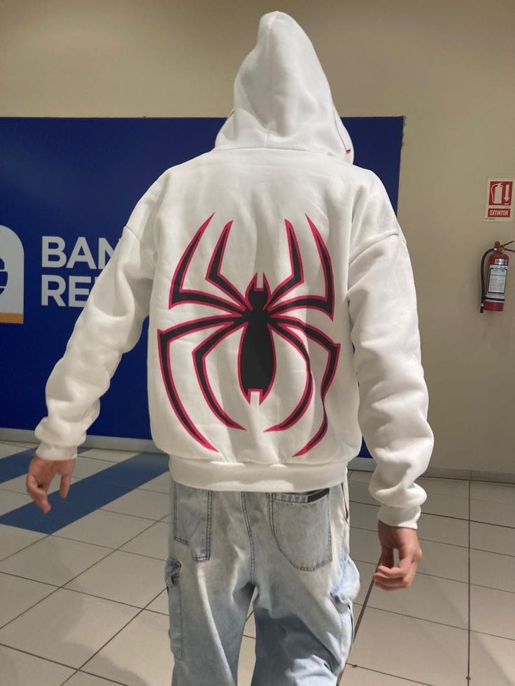 Premium White Spider-Man Hoodie –Cotton Blend