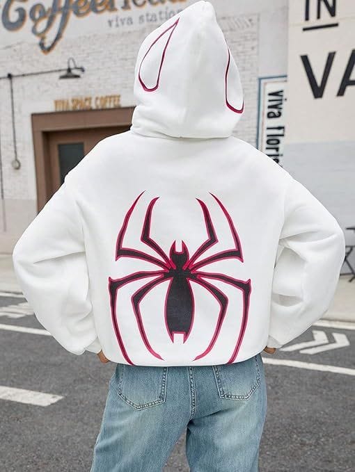 Premium White Spider-Man Hoodie –Cotton Blend