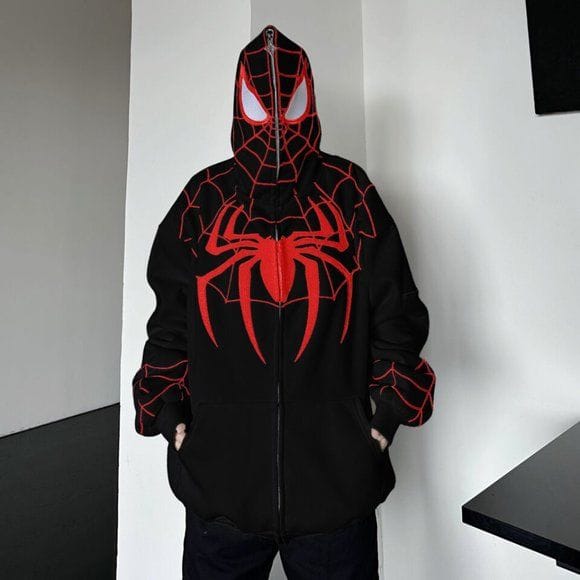 Premium  Black Spider-Man Hoodie –Cotton Blend
