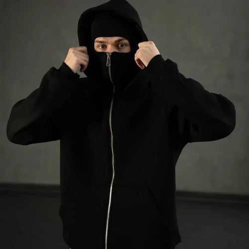 Black Balaclava Hoodie – Trendhipe Stealth Comfort Edition