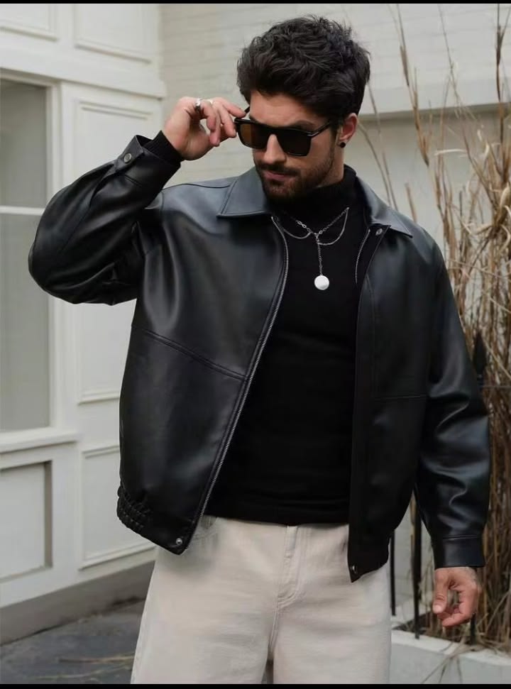 Black leather jacket