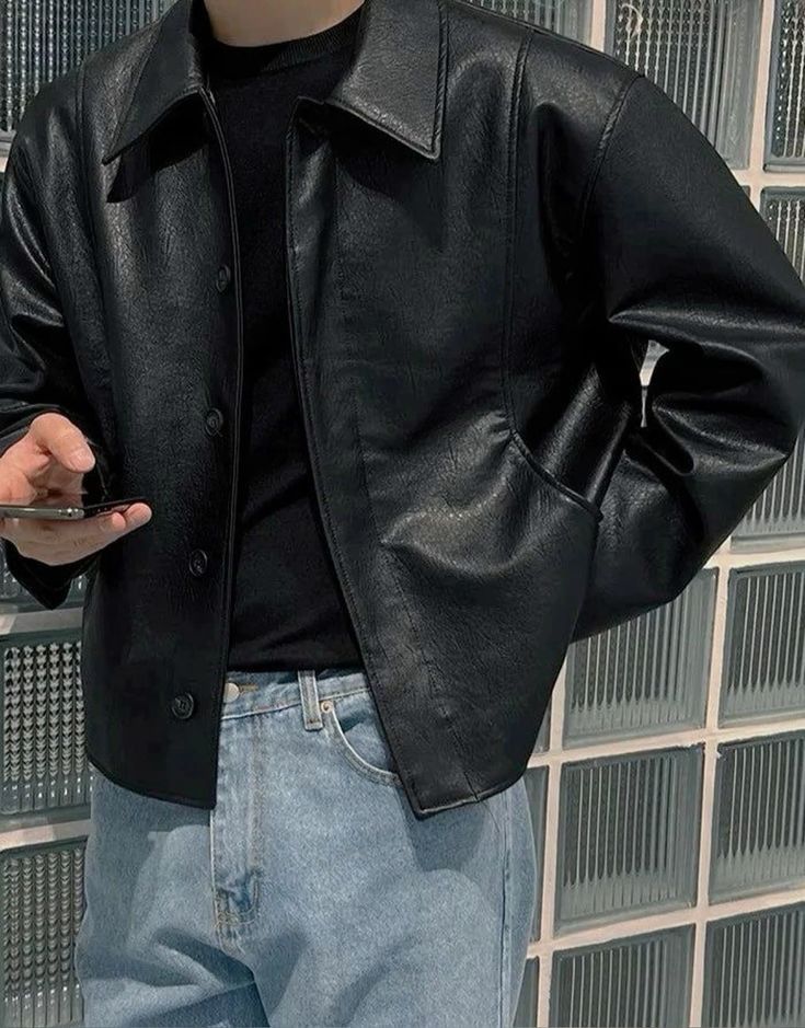Black leather jacket