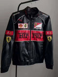 Black Ferrari Racing - Leather Jacket